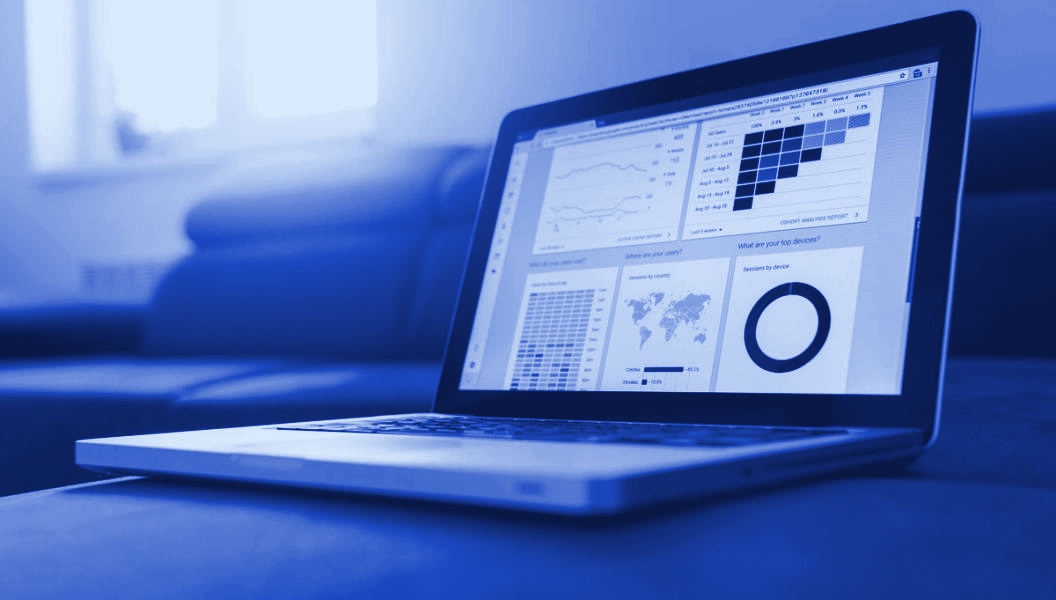 An analytics dashboard open on a laptop
